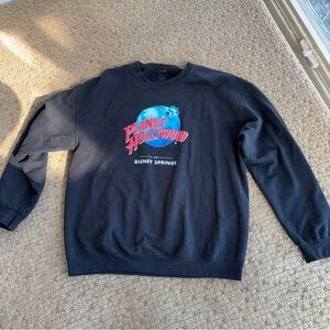 Planet Hollywood Disney Springs Black Crewneck Sweatshirt size large cracking